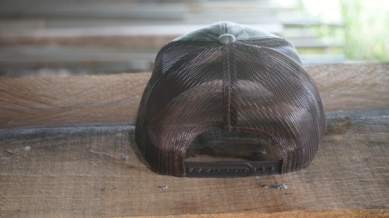 "22nd State Logo Hat" -Low Profile Trucker Cap (Mossy Oak Bottomland)